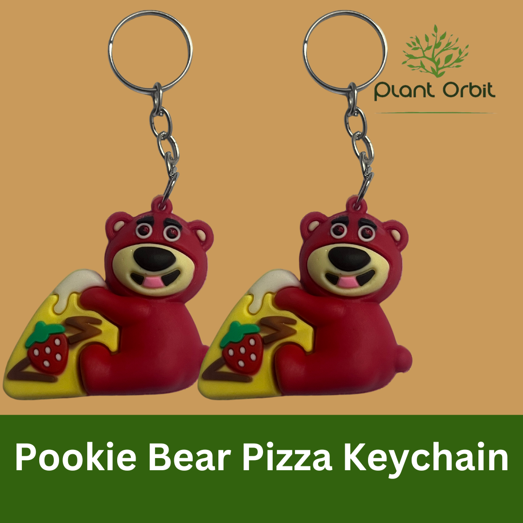 Pookie Bear Pizza Keychain ( Pack of one )