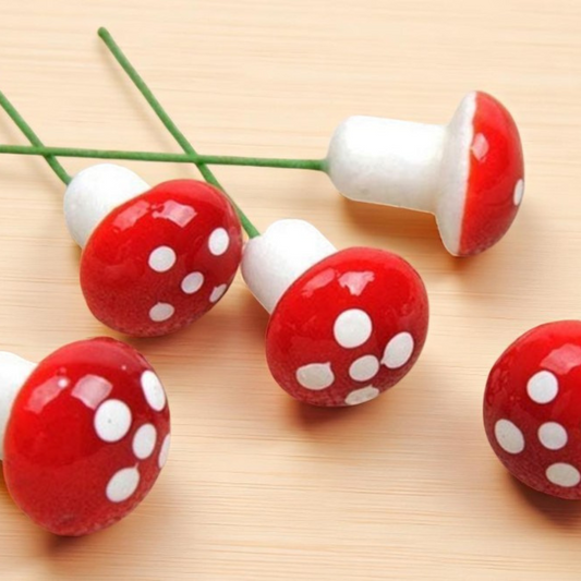 Red Pin Mushrooms Miniature (M-102)