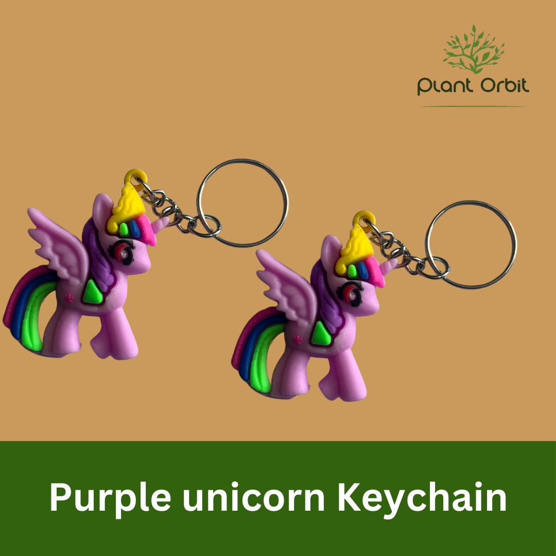 Purple unicorn Keychain