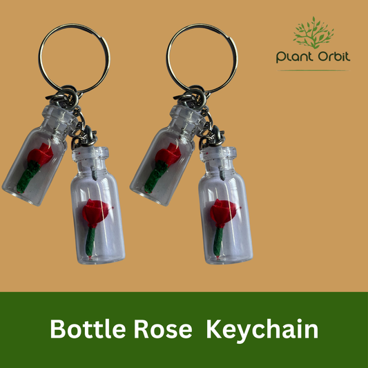 Bottle Rose Keychain