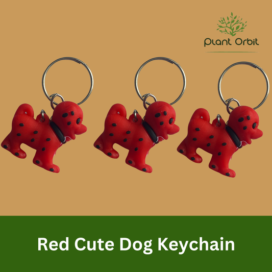 Red Cute Dog Keychain