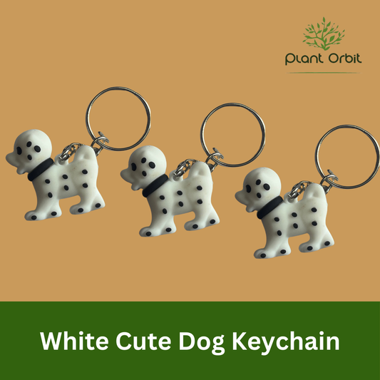 White Cute Dog Keychain