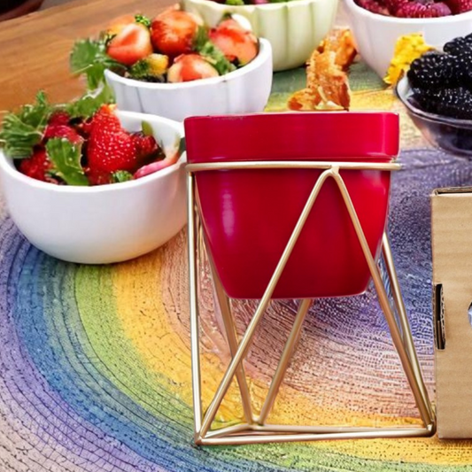 Red Planter in Golden Stand 1113 D