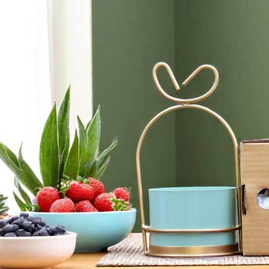 Hanging Blue Metal Planter 1084 C