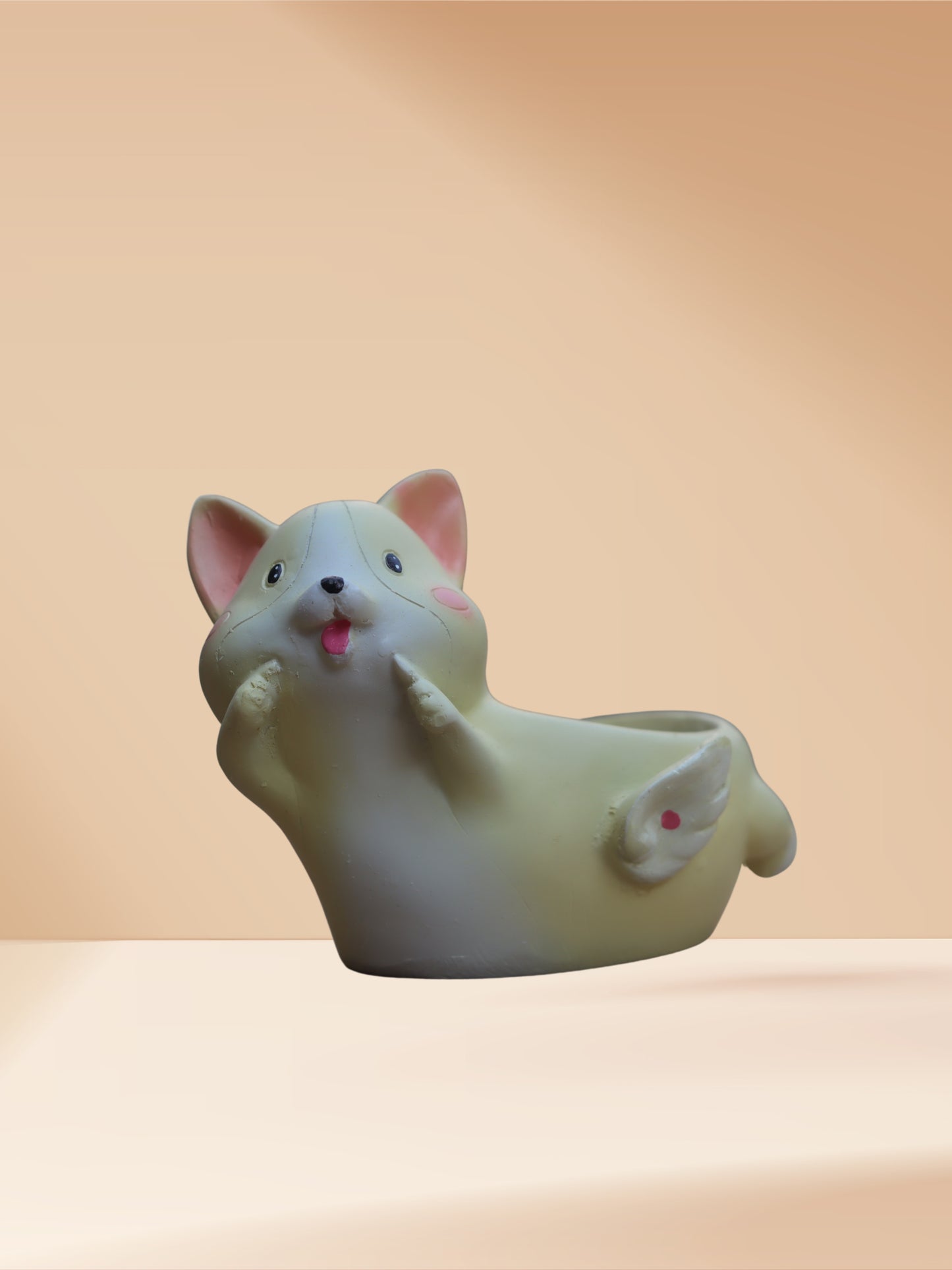 Yellow Cat Smiling Planter