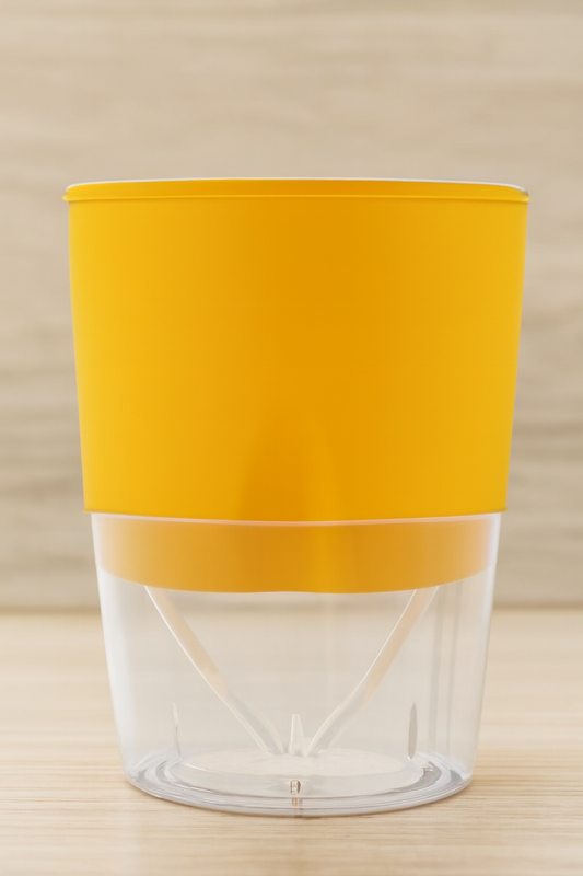 Yellow self watering pot
