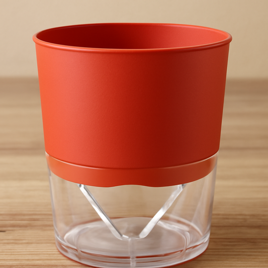 Red Self watering pot