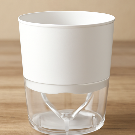 White Self watering pot