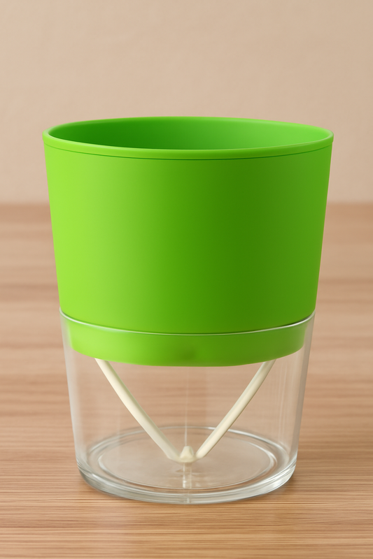Green self watering pot