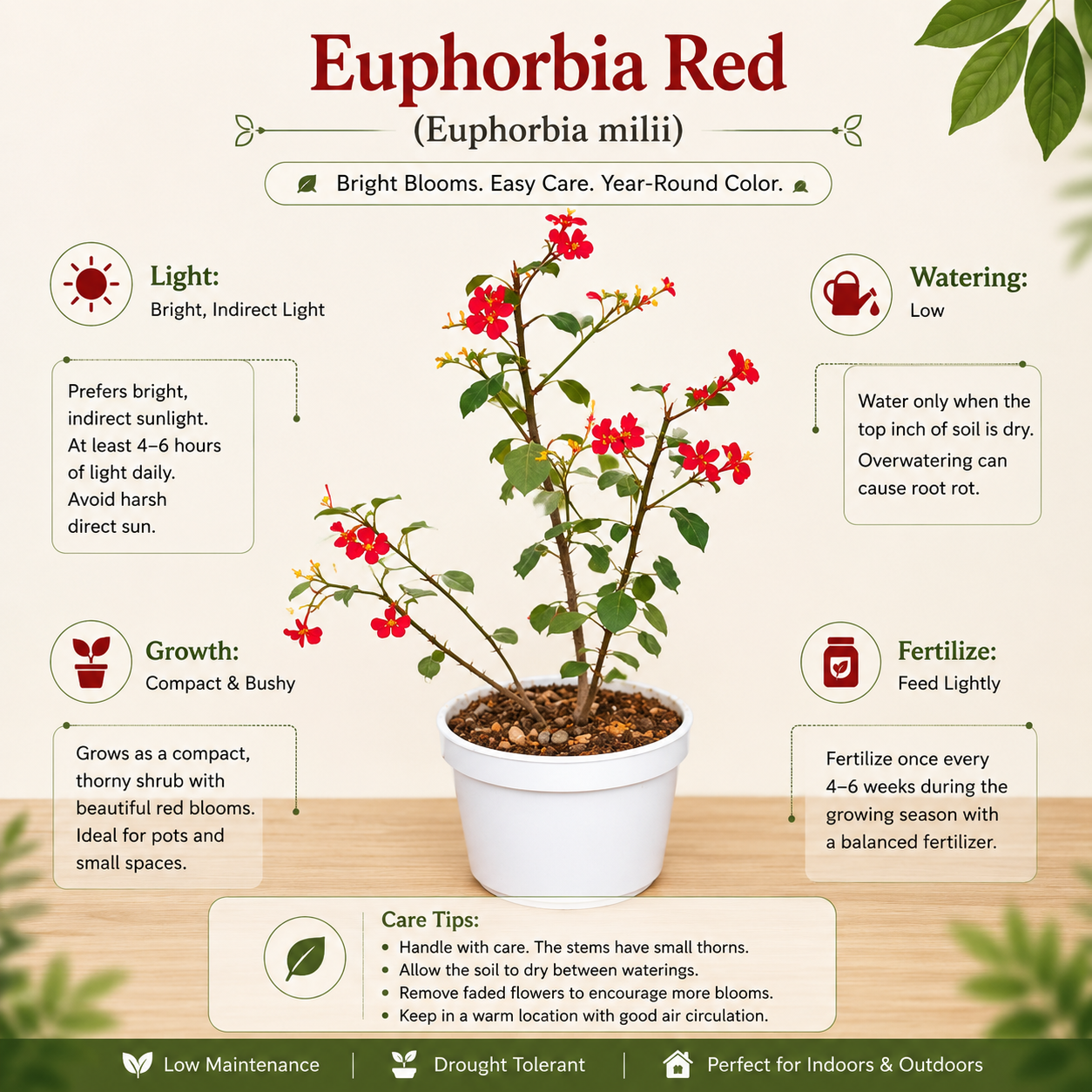 Euphorbia Red Flowering Plant
