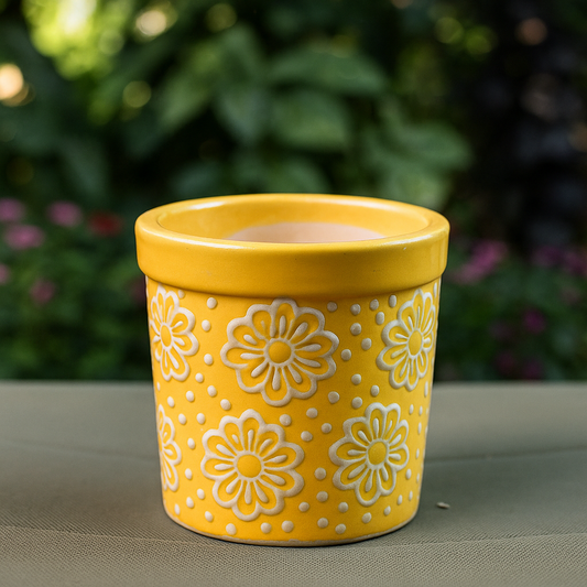 Yellow Designer Ceramic Pot