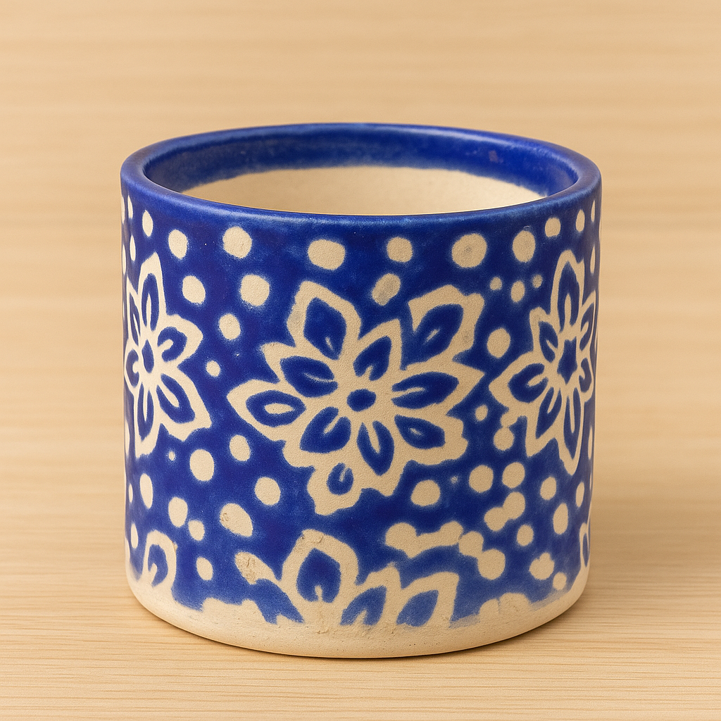 Purple Cylindrical Flower Pot