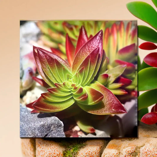 Crassula Thyrsiflora succulent with red-tipped, rounded green leaves, ideal for vibrant indoor decor.