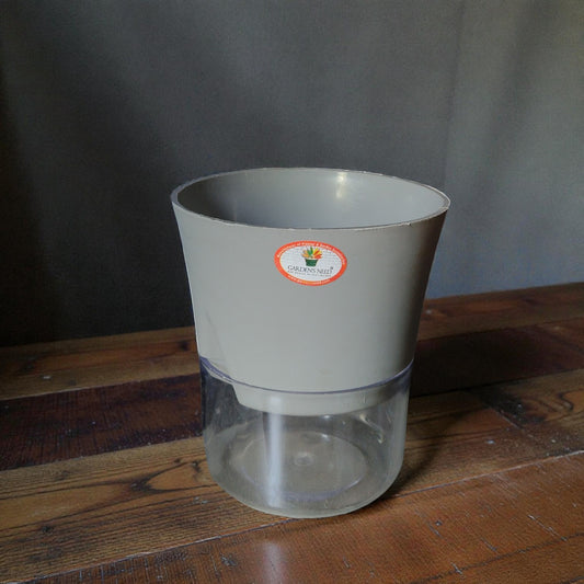 Grey Self Watering Pot