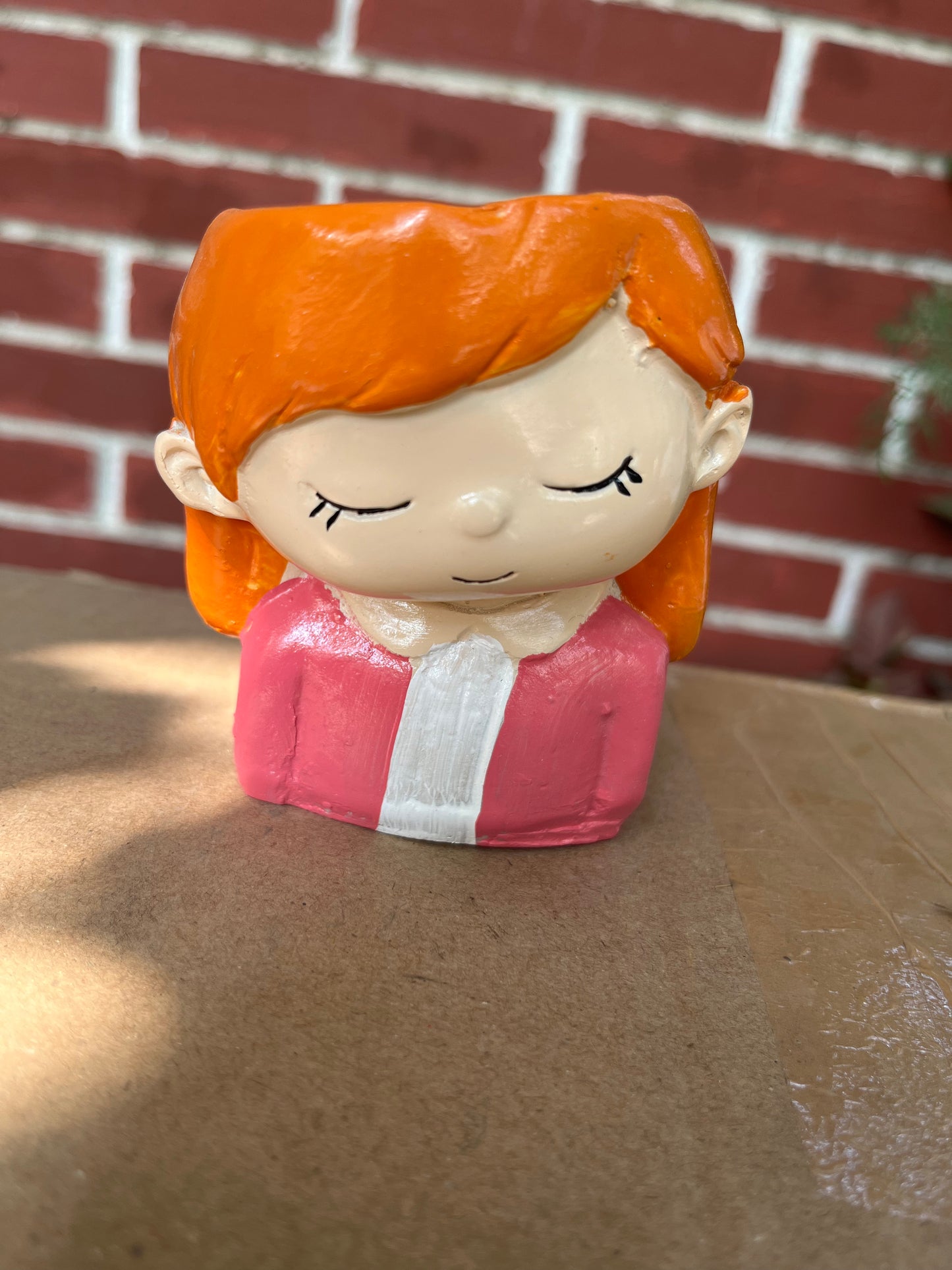 Pink office Girl Planter