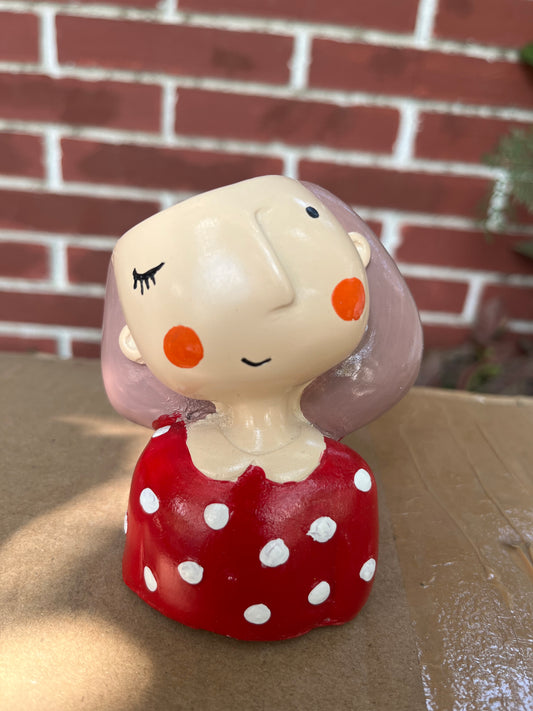 Red Dot GIrl Planter