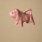 Pink lion ceramic Miniature