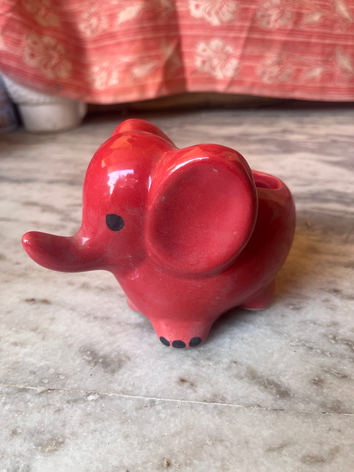 Red elephant ceramic Planter