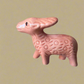 Deer pink ceramic miniature