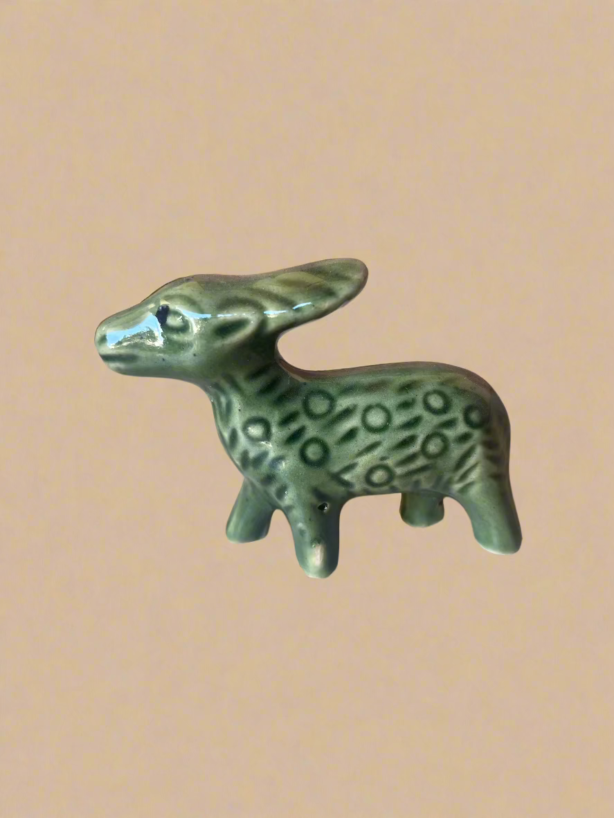 Deer green Ceramic miniature