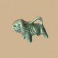 Lion green Ceramic miniature