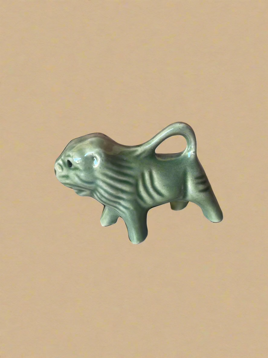 Lion green Ceramic miniature