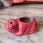 Red cat ceramic planter