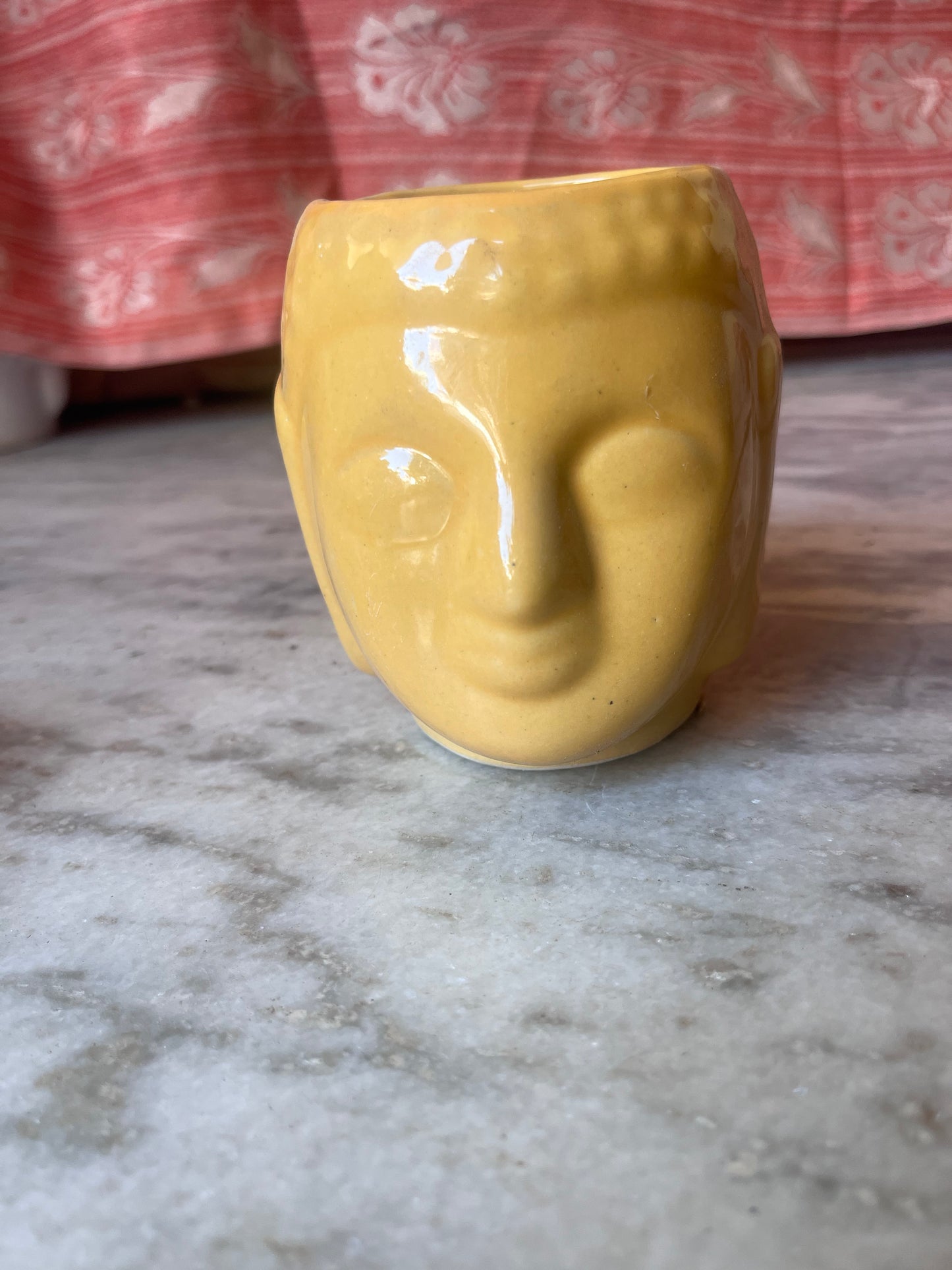 Yellow buddha ceramic Planter