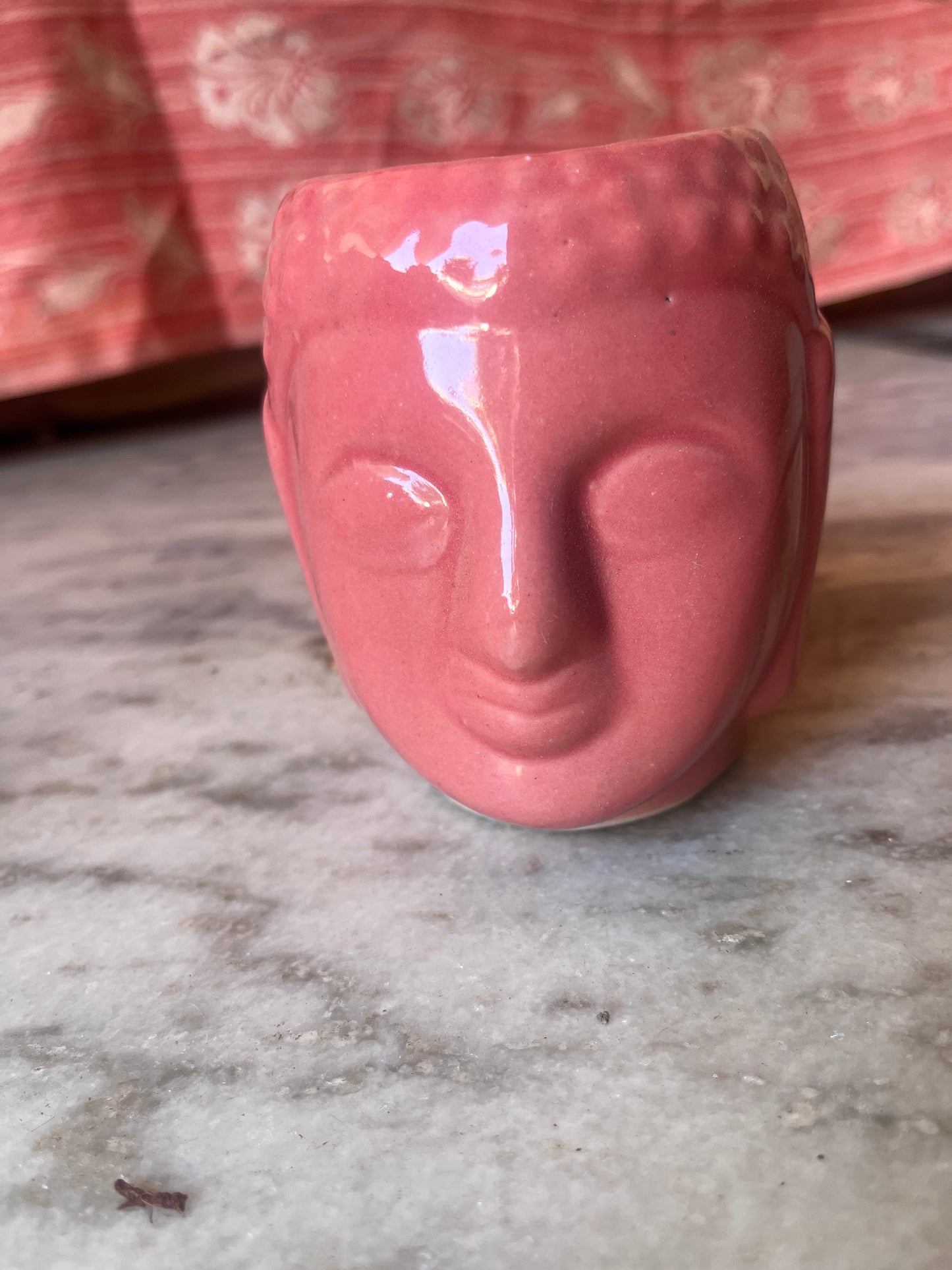 Pink buddha ceramic planter