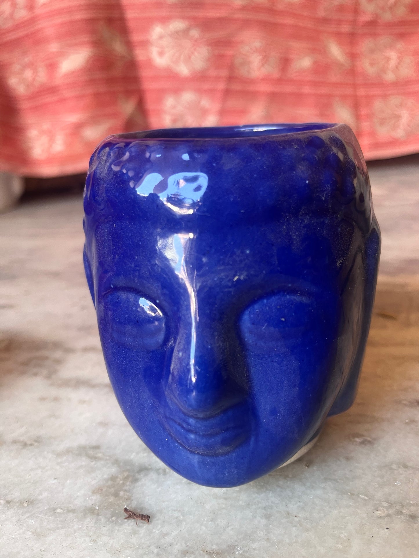 Blue buddha ceramic planter