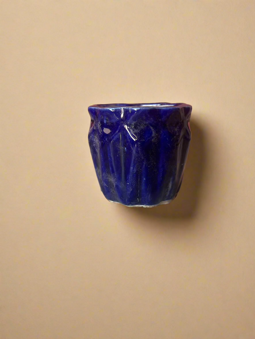 Blue flower cup pot