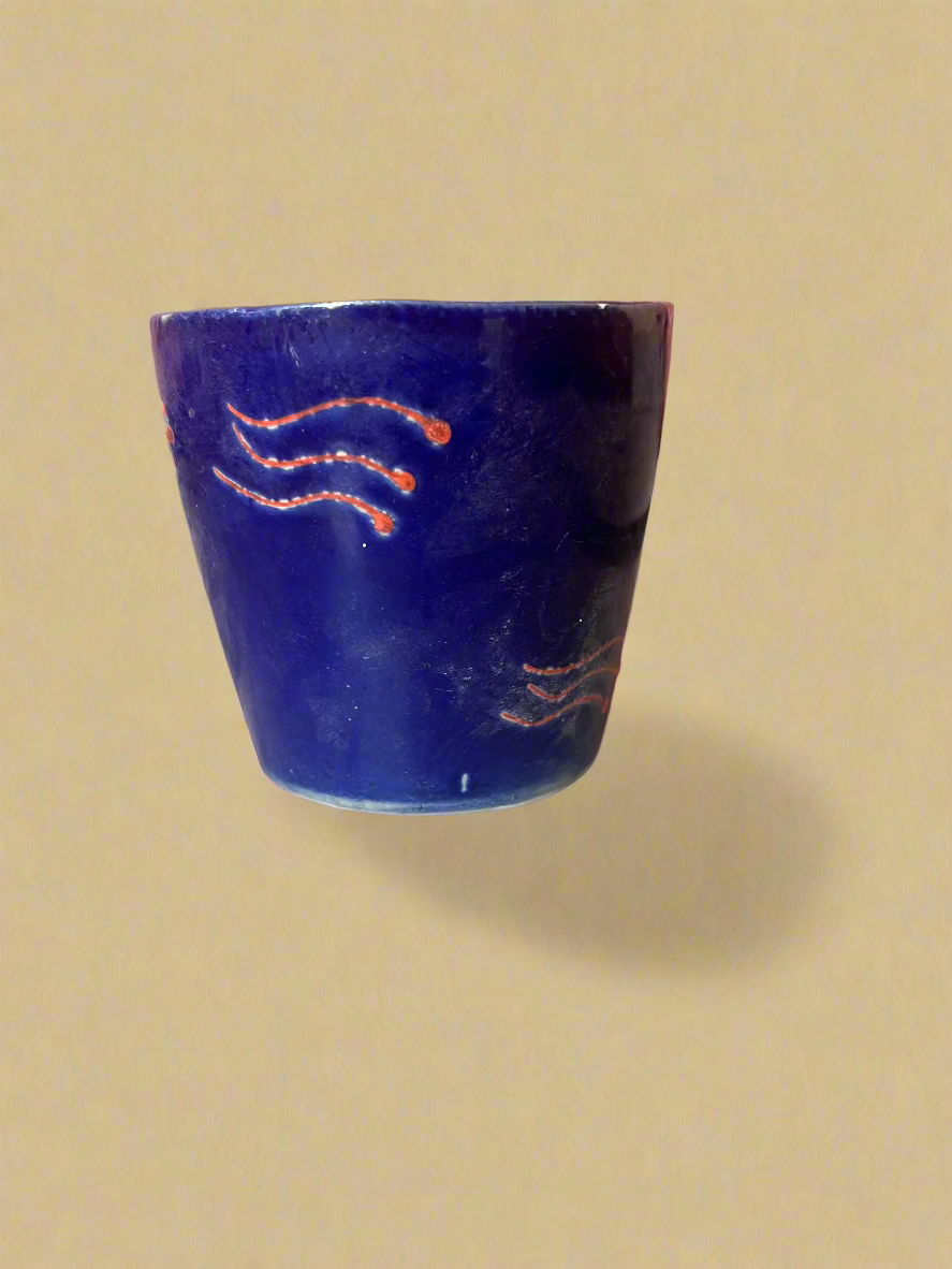 Square blue cup