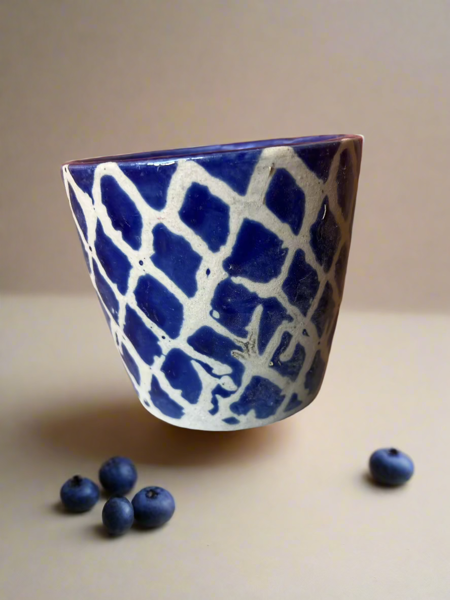 Round blue shed cup