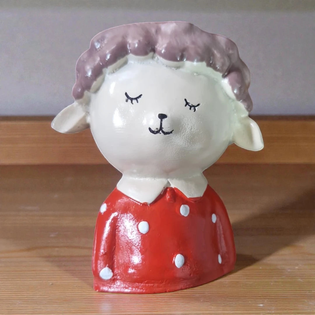 Sleeping Girl Red Planter