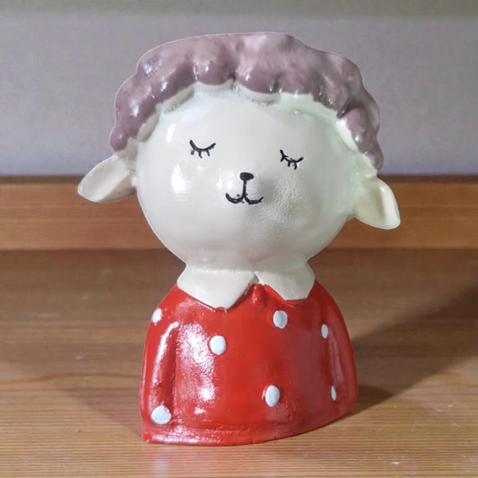 Sleeping Girl Red Planter