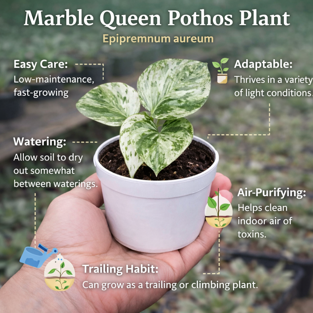 Marble Queen Pothos Plant