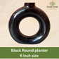 Black round planter