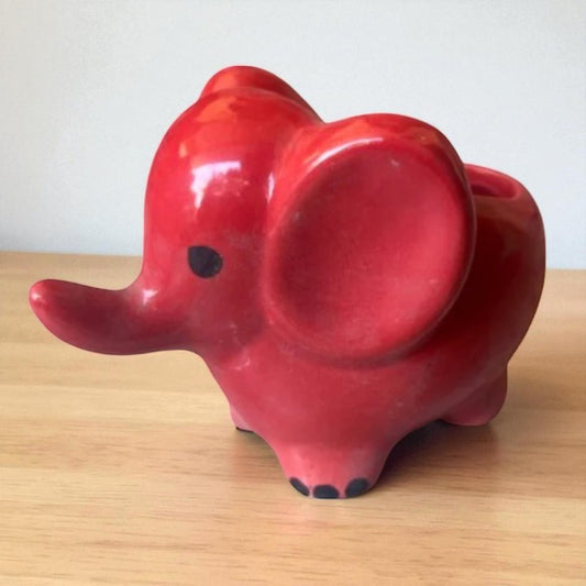 Red Elephant ceramic Planter