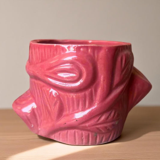 Red Wooden leaf red pot
