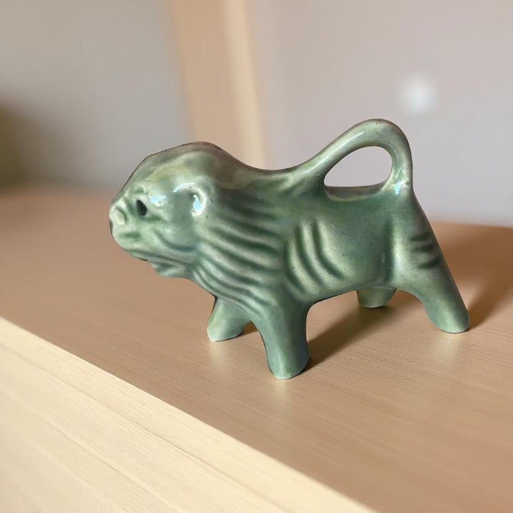 Lion green Ceramic miniature