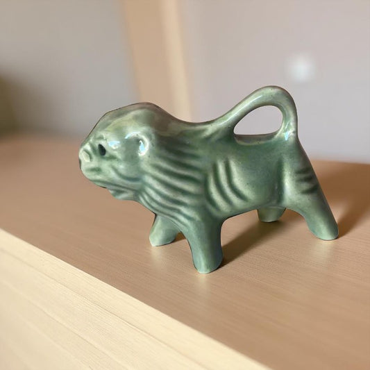 Lion green Ceramic miniature