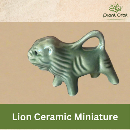 Lion green Ceramic miniature