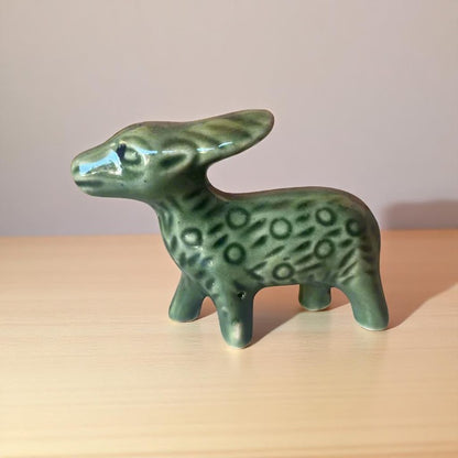 Deer green Ceramic miniature