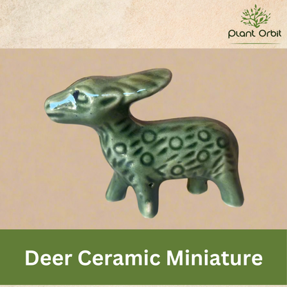 Deer green Ceramic miniature