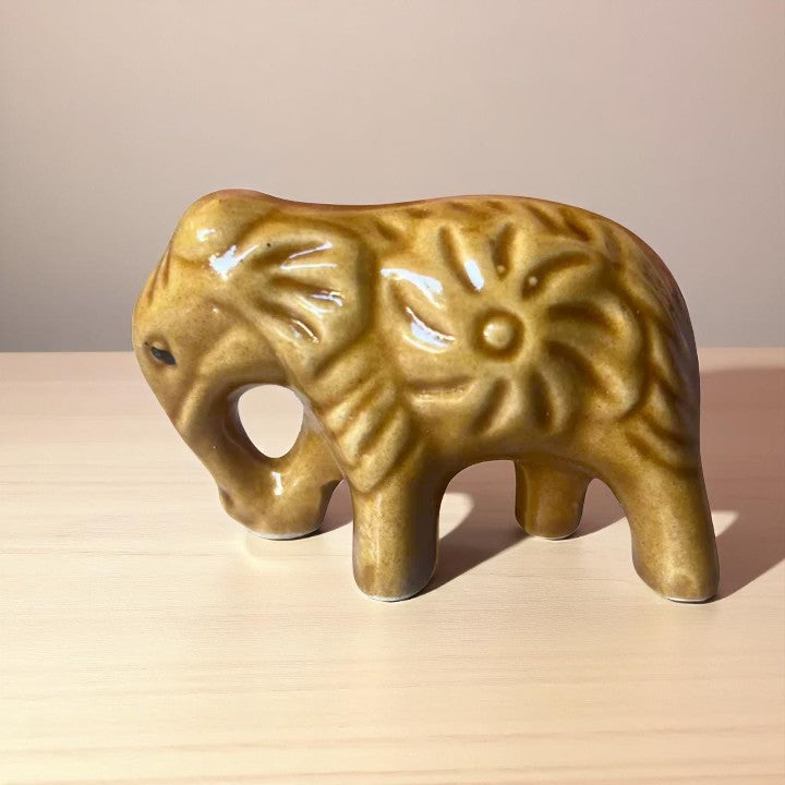Elephant brown Ceramic miniature