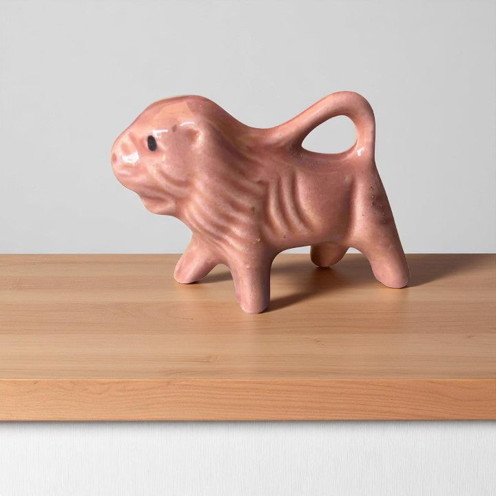 Pink lion ceramic Miniature
