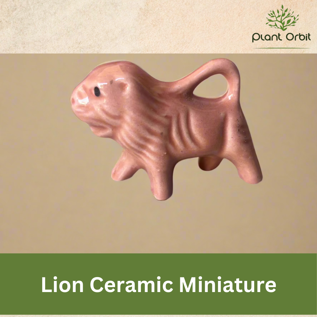 Pink lion ceramic Miniature