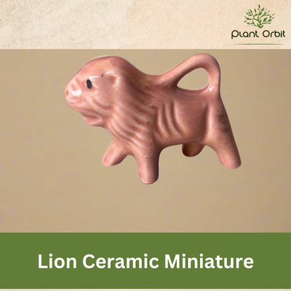 Pink lion ceramic Miniature