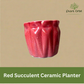 Red flower cup pot
