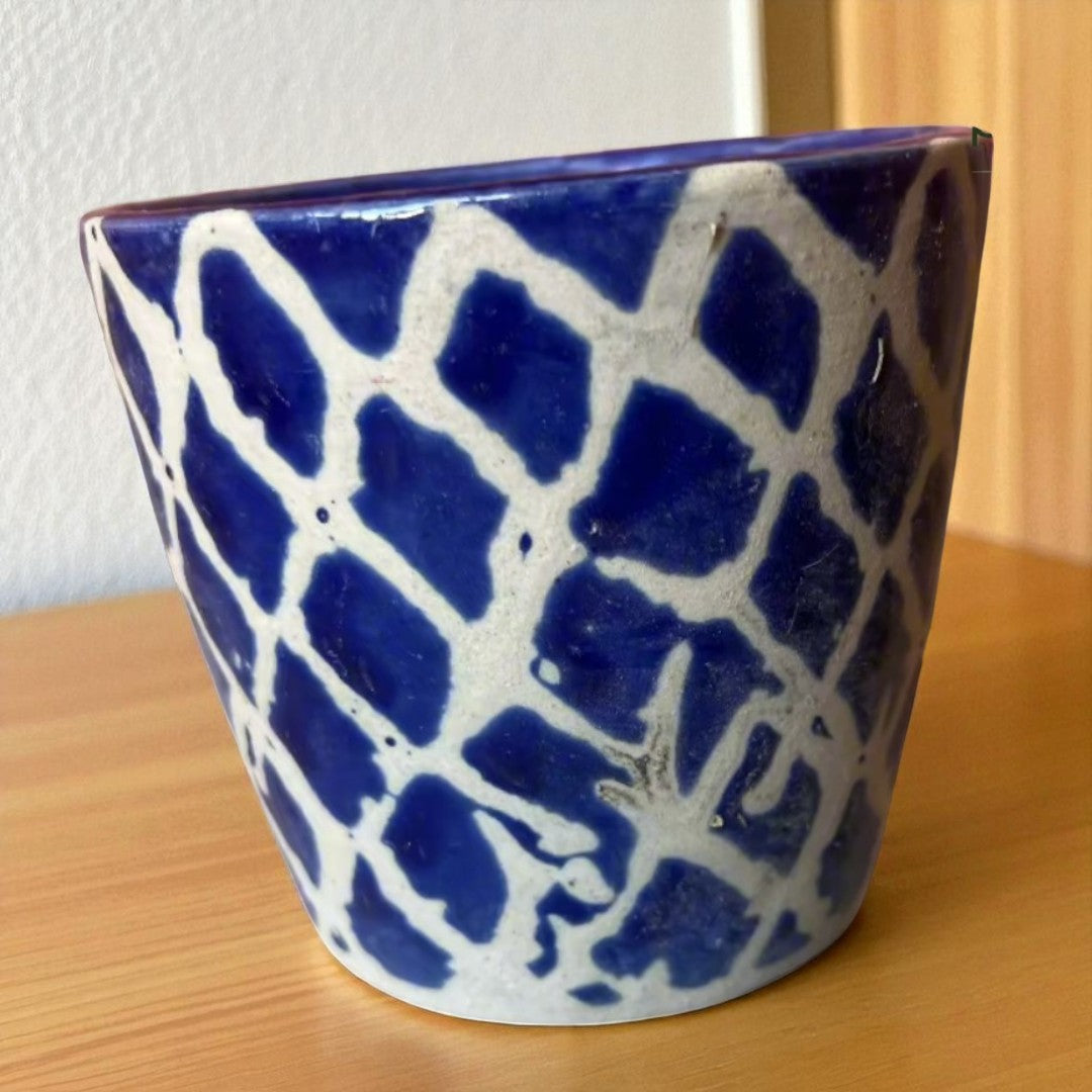 Round blue shed cup